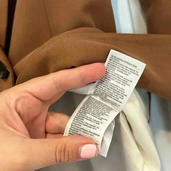 H&M Double-Breasted Jacket Brown Sz 2 - Picture 8 of 10